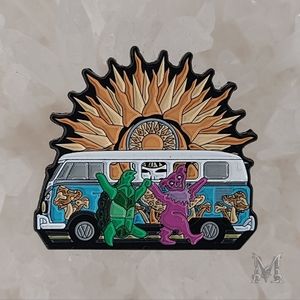 Under The Grateful Sun Dancing Bear Turtle Hippie Bus Grateful Dead Enamel Pin